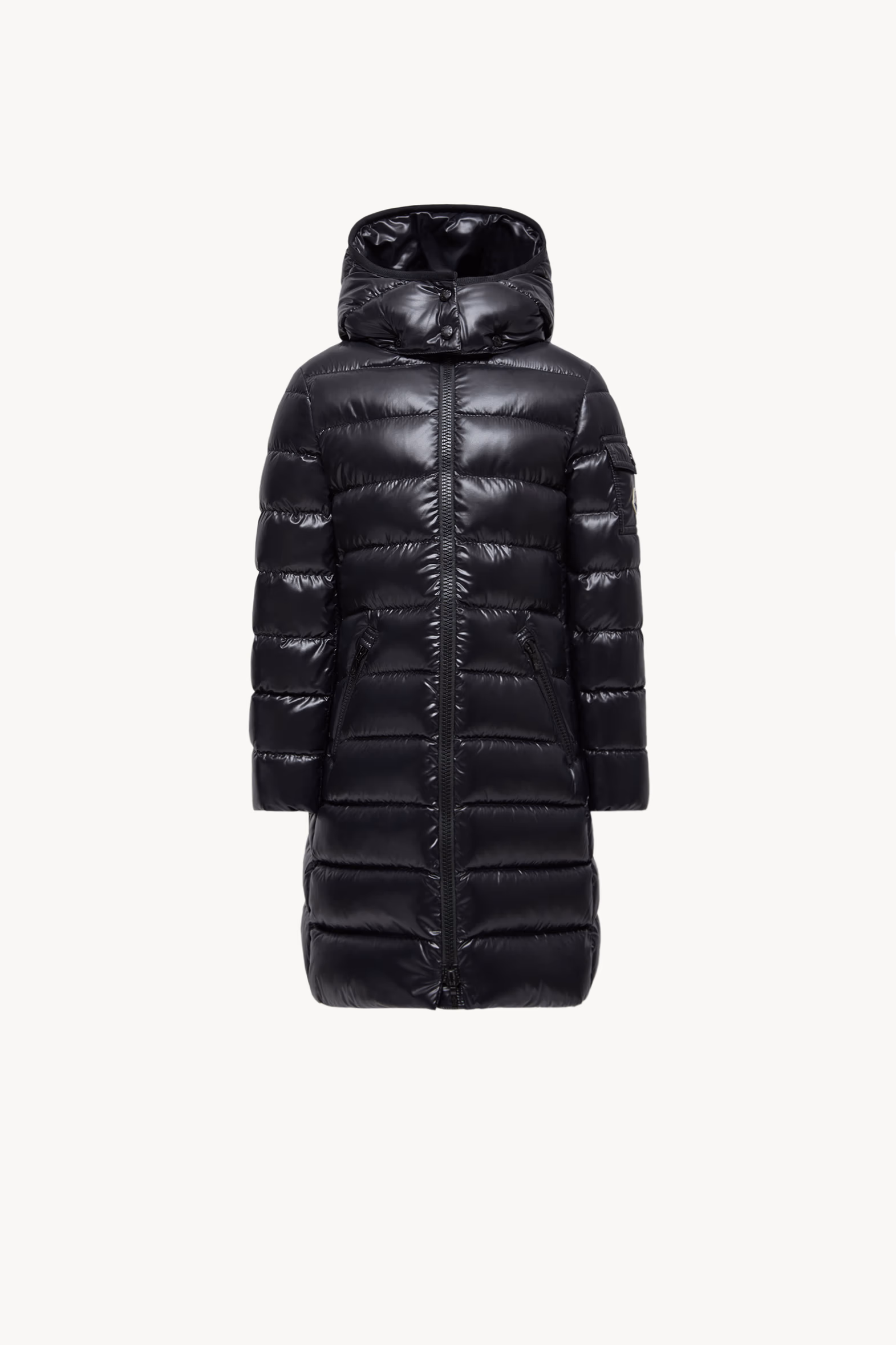 Moka Hooded Down Jacket Girl Black Moncler 0